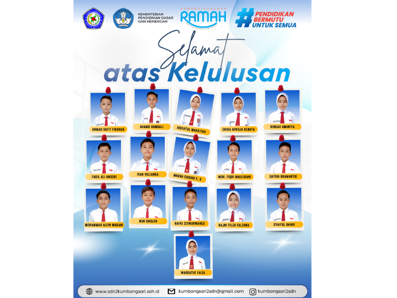 Pengumuman Kelulusan Peserta Didik Kelas VI SD NEGERI 2 KUMBANGSARI Tahun Pelajaran 2025/2026